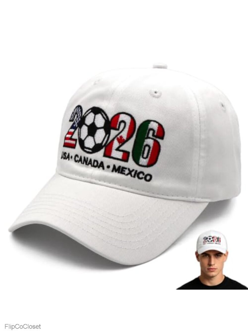 2026 Soccer Event Adjustable Baseball Cap Gift for Fans Breathable Cotton